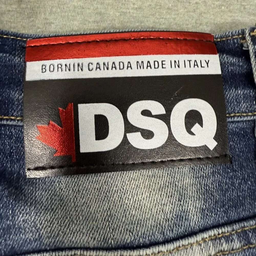 DSQUARED2 Icon All Over Print Jean Slim Distressed Paint Splatter  Mens Sz 30X28 - Picture 6 of 9